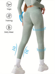 Solid Yoga Leggings Seamless Runing Fitness Workout Tight Pants