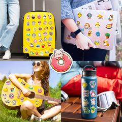 300pcs Small Fresh Stickers Mixed Cartoon Stickers for Water Bottle Phone