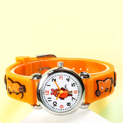 Boys' Elephant Quartz Watch 3D Animal Print Strap Pointer Display