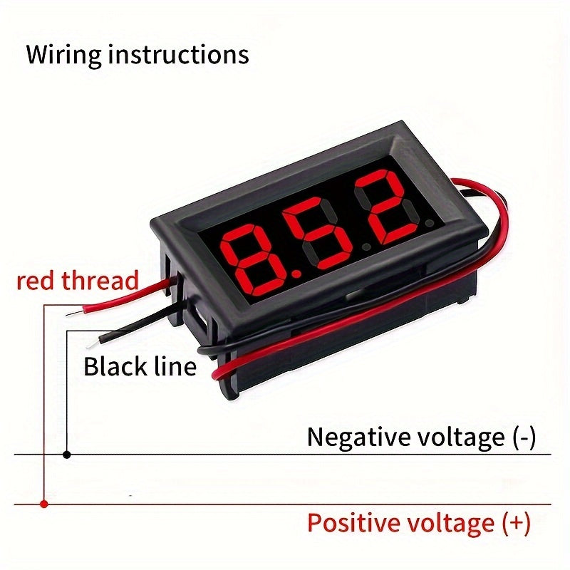 Waterproof DC Voltmeter LED Display 3V-30V Tester