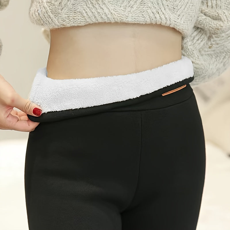 Plush Lined Tights Opaque High Waist Thermal Leggings Women's Stockings