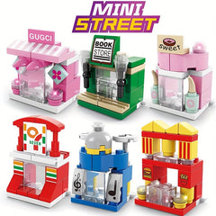 City Garden Carousel Mini Street View Fairy Tale Tree House Building Block Set