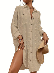 Split Pocket Beach Shirt Cover Up Women's Swimwear