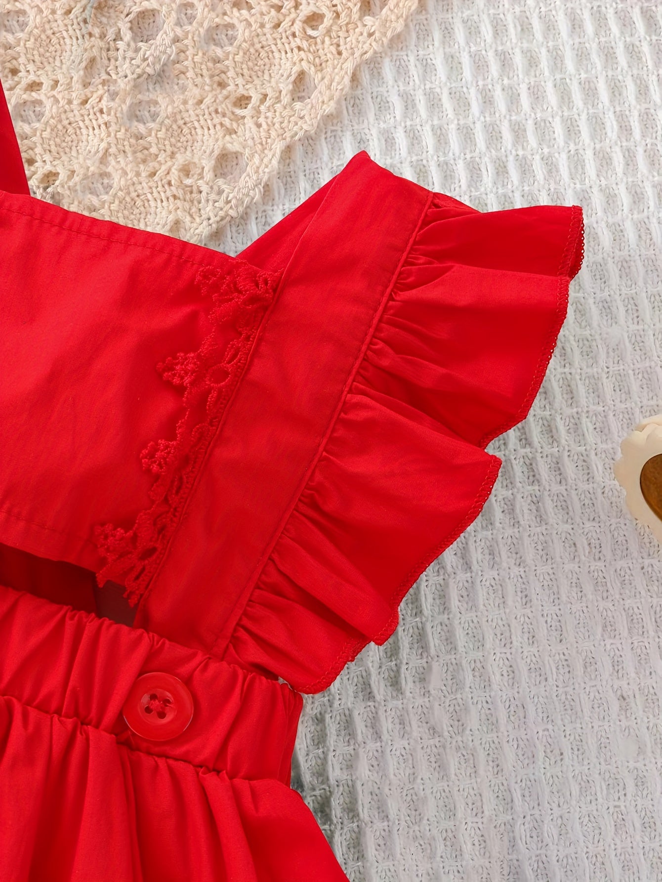 Baby Girls Ruffle Sleeveless Overall Dress Summer Vacation Party Skirt Romper