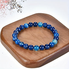 Gemstone Beaded Stretch Bracelet 8mm Round Beads 7"