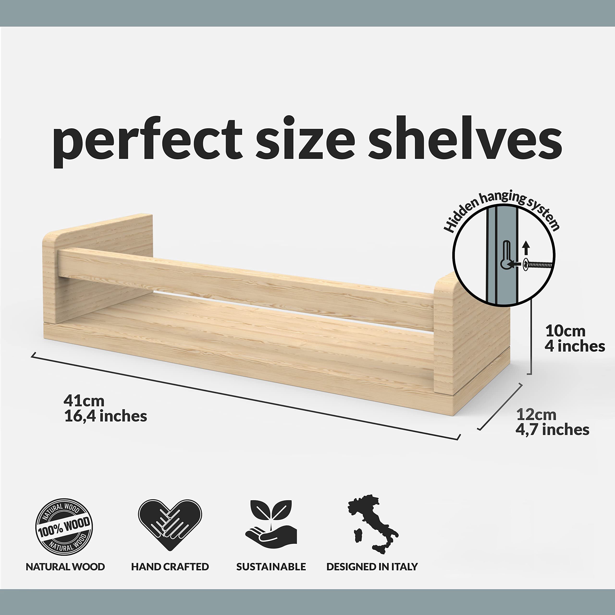 Floating Wall Bookshelves for Nursery & Playroom Decor