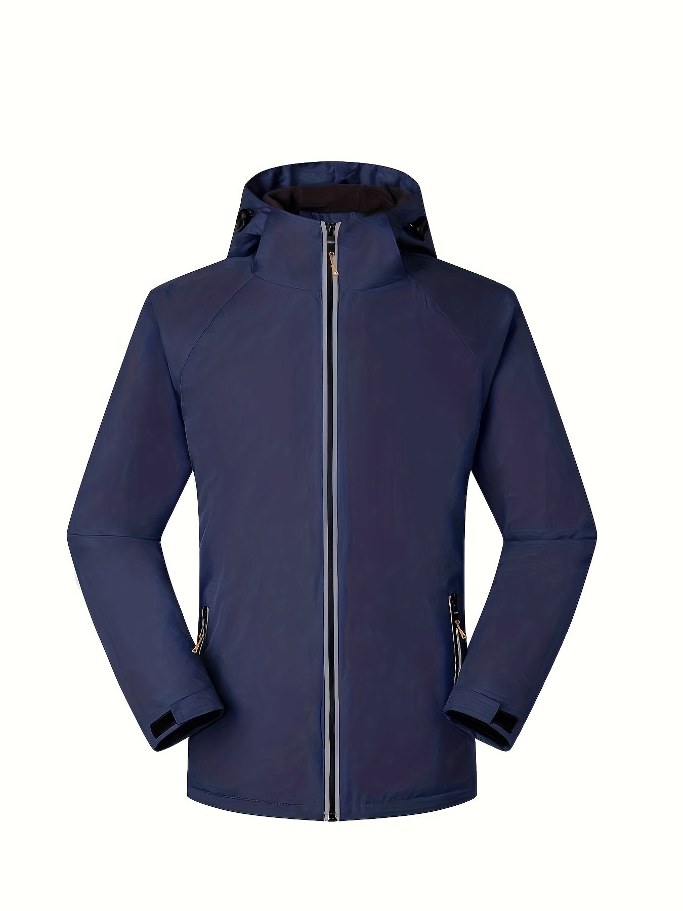 Fleece Liner Hooded Outdoor Jacket With Zipper Pockets