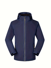 Fleece Liner Hooded Outdoor Jacket With Zipper Pockets