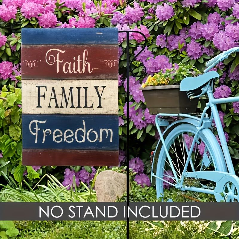 Vintage Faith Family Freedom Patriotic Garden Flag 30 48 X 45 72 Cm