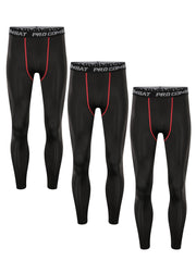 3pcs Men's Compression Pants High Stretch Trousers For Outdoor Fitness