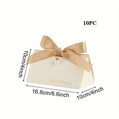 10pcs Champagne Triangle Candy Boxes for Parties