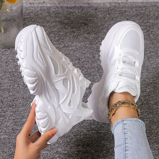 Women's Preppy Heighten Chunky Sneakers Non Slip Casual Running Shoes