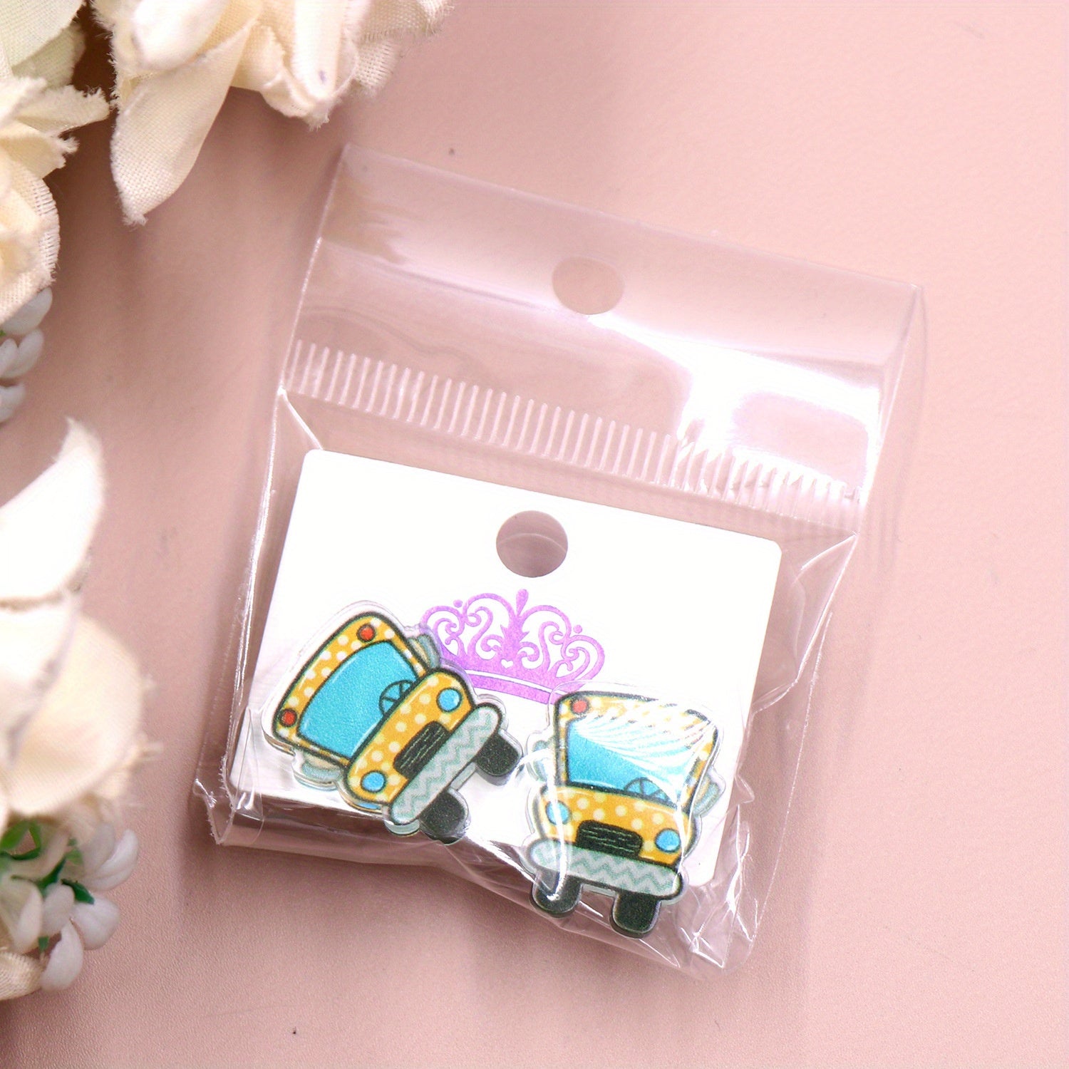 Y2K Style Bus Car Earrings for Mother and Child