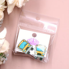Y2K Style Bus Car Earrings for Mother and Child
