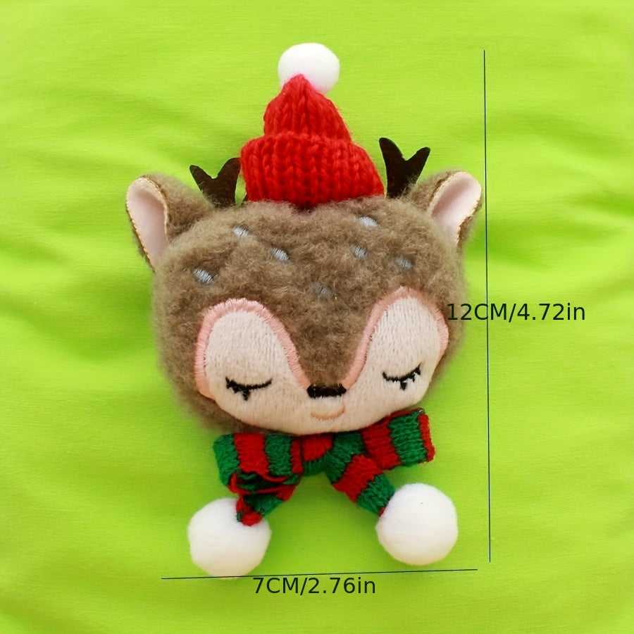 Christmas Deer Plush Brooch, Clothing Accessories