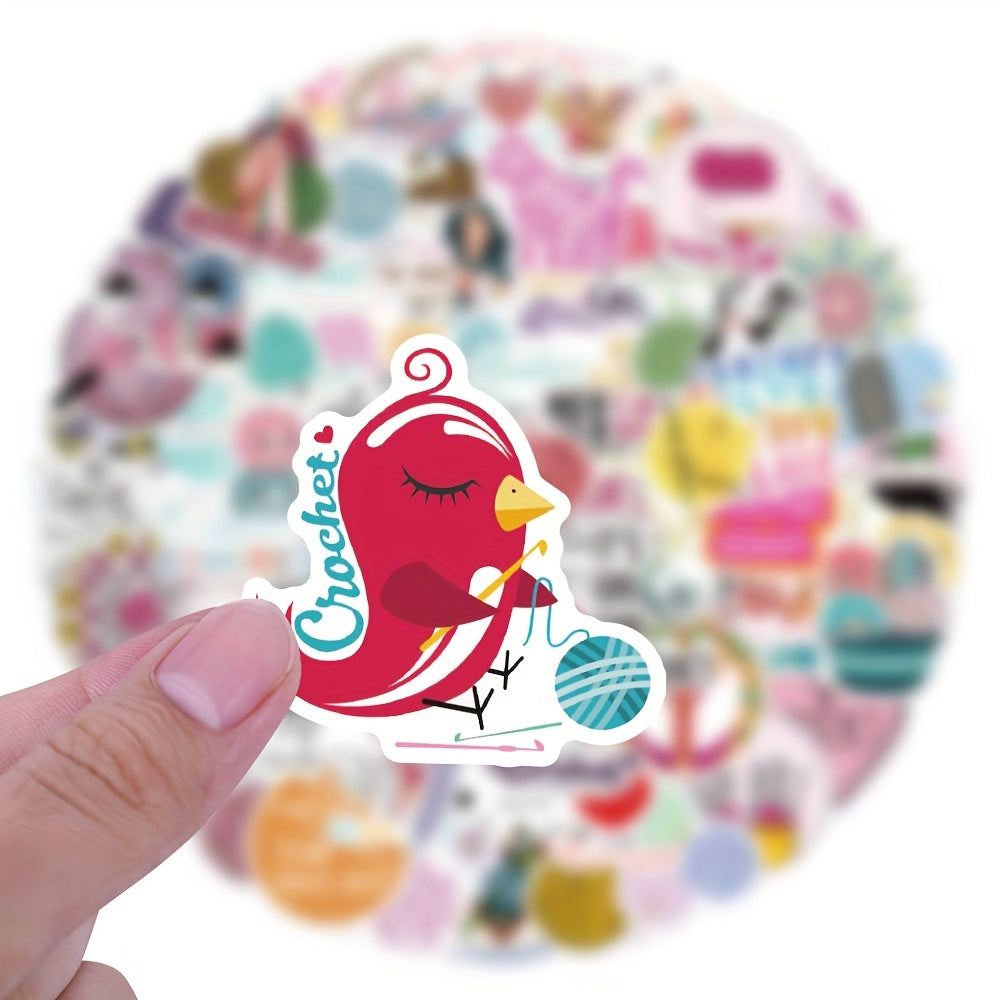 120pcs Knitting Vinyl Stickers Scrapbooking Stickers Water Bottle Laptop