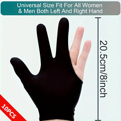 10pcs Billiard Gloves 3 Finger Anti-slip Fingerless Left Right Hand