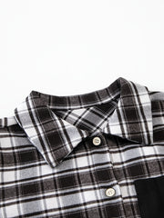 Kids Boys THE FUTURE IS Letter Print Plaid Shirts Long Sleeve Button Down Tops