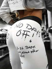 Letter Print High Waist Summer Leggings