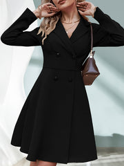 Double Breasted Trench Coat Solid Outerwear Women's Clothing