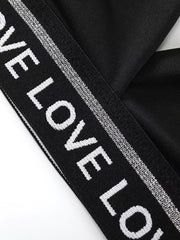 Sexy Bra Women's Plus Letter Tape Deep V Neck Stretch Lingerie Bra