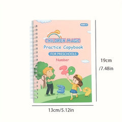 4pc Kids' Handwriting Workbooks Grooved Pages Writing Stickers & Pen