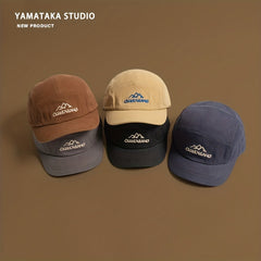 Brown Cotton Adjustable Mens Peaked Cap for Outdoor Activities