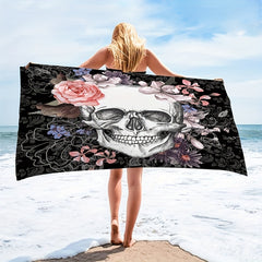Skull Beach Towel 80x160cm Sand Proof Quick drying Thickened Blanket