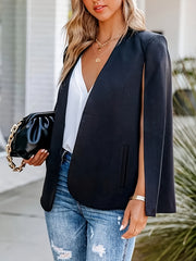Blazer Women's Solid Open Front Blazer With Pockets