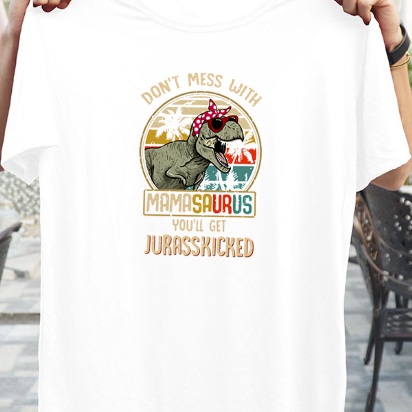Dino & Letter Print Casual T-shirt Crew Neck Short Sleeve Loose Comfy Sport