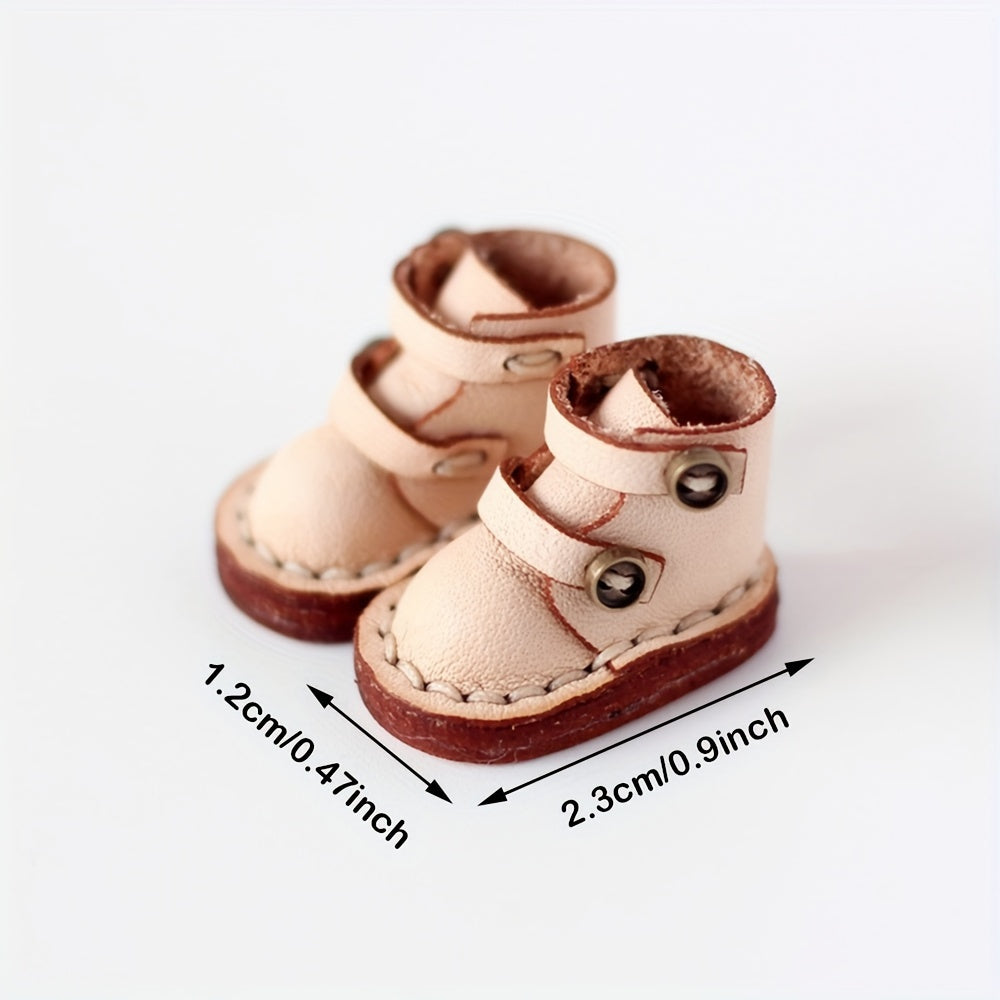Faux Leather Boots 1 12 Scale BJD Doll Shoes Mixed Colors Non Slip Sole