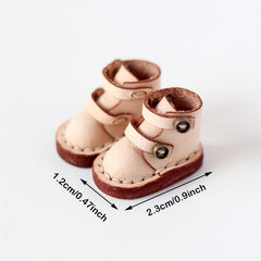 Faux Leather Boots 1 12 Scale BJD Doll Shoes Mixed Colors Non Slip Sole