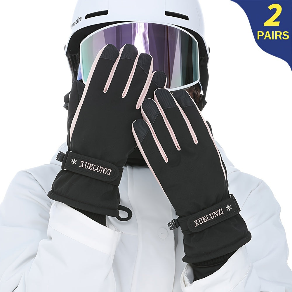 Winter Anti Slip Ski Gloves Full Fingers Touch Screen Warm Liners