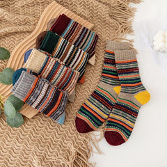 5 Pairs Winter Wool Socks For Men Thickened Warm Crew Socks