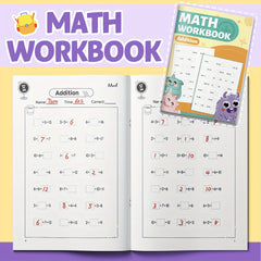 Kids' Fun Math Workbook Addition Easy Colorful Cartoon Style Illustrations