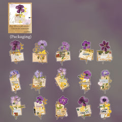 30pcs Literary Flower Bronzing Stickers for Romantic Decoration