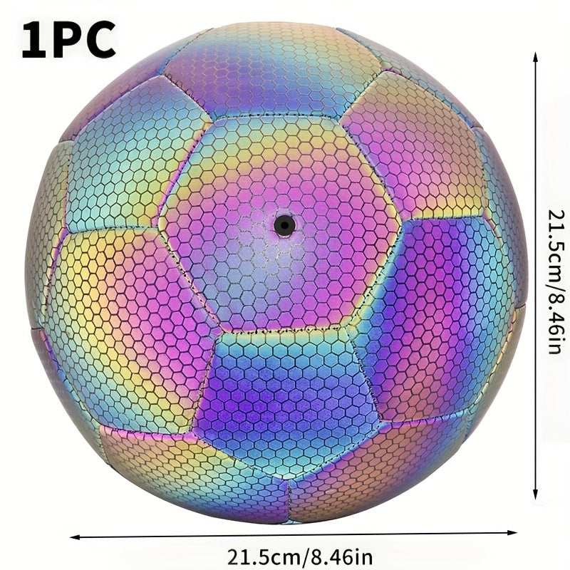 Reflective Soccer Ball Size 5 Durable Football for Indoor & Outdoor Training