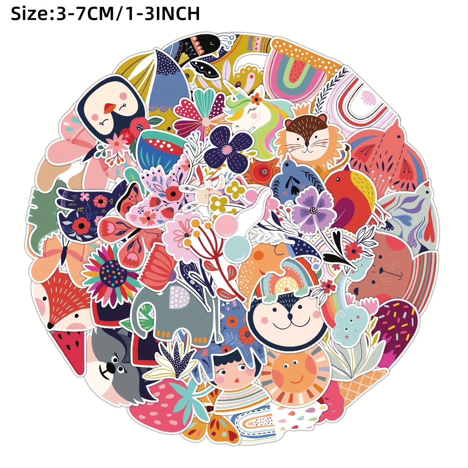 50pcs Cartoon Exotic Series Graffiti Stickers Waterproof DIY Diary Sticker Pack