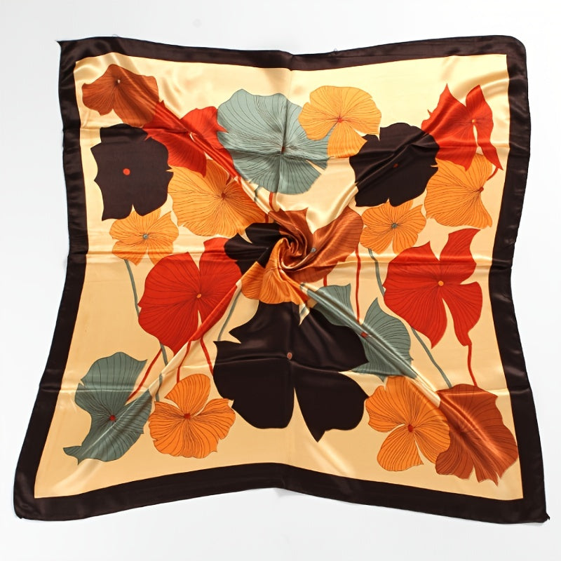 Print Silk Satin Scarf Female Shawls Head Scarf For Ladies