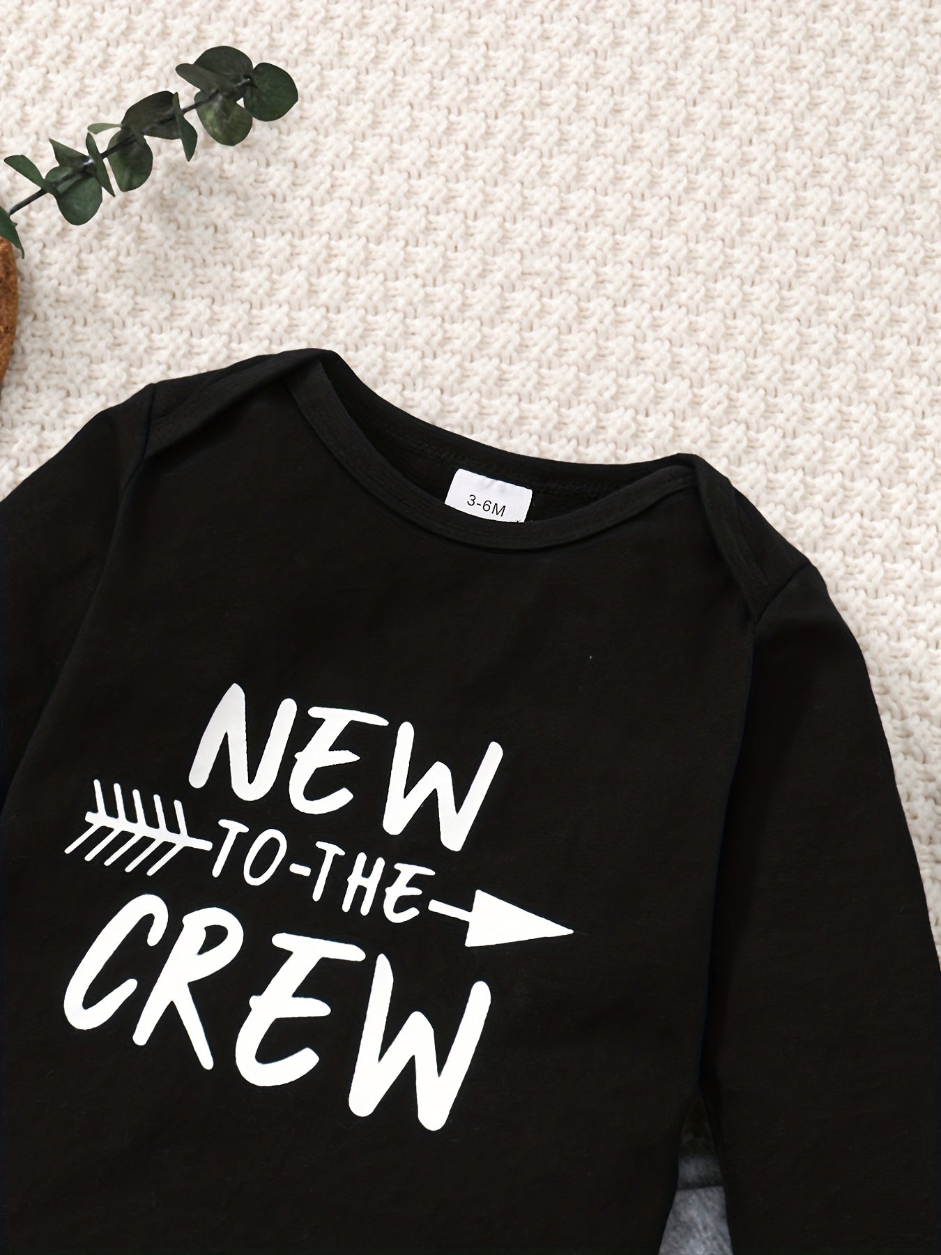 Newborn Baby Boy Clothes Crew Romper Bodysuit Pants Hat Set