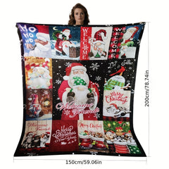 Christmas Themed Blanket Winter Warm Flannel Soft Blanket
