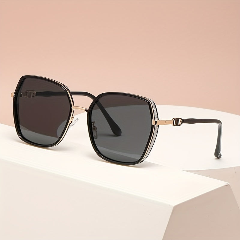 Large Polygon Sunglasses Glitter UV400 Sun Shades Glasses Women