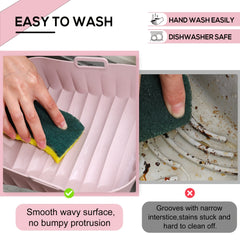1pc Reusable Silicone Air Fryer Square Liners 4 8QT Easy Cleaning Heat Resistant