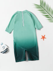 Boys Green Gradient Onesies Swimsuit