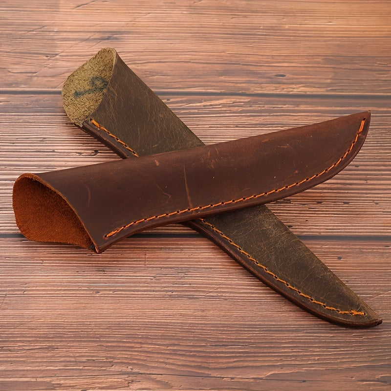 1pc Cowhide Leather Sheath For Straight Blade Knives