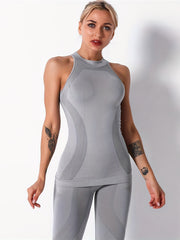 Women's Summer Sleeveless Yoga Shirt Stripe Tanks for Fitness