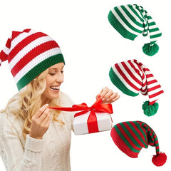 Adult Christmas Knitted Hat Elf Santa Claus Crochet Hat