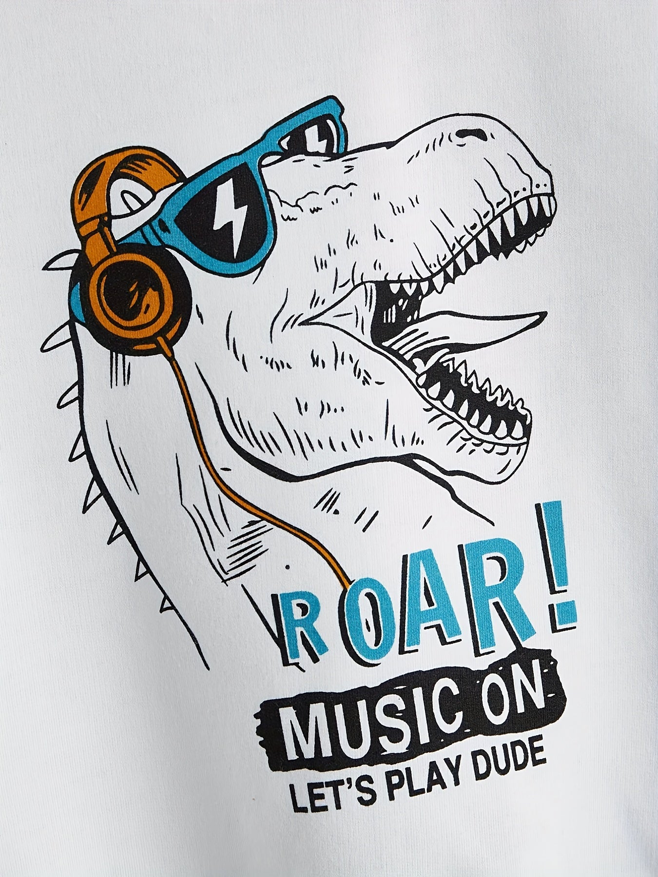 Funny Dinosaur Print Boys Sweatshirt Long Sleeve Crew Neck Tops
