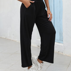 Women's Wide Leg Sports Pants High Waist Elastic Loose Yoga Casual Fitness