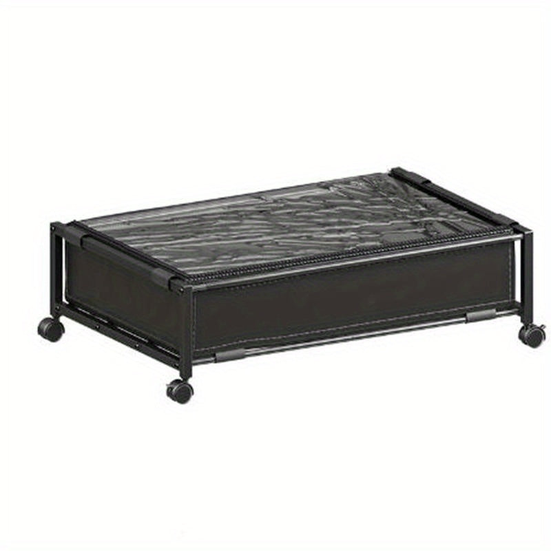 Metal Underbed Storage Container with Pulleys for Clothes Shoes Toys